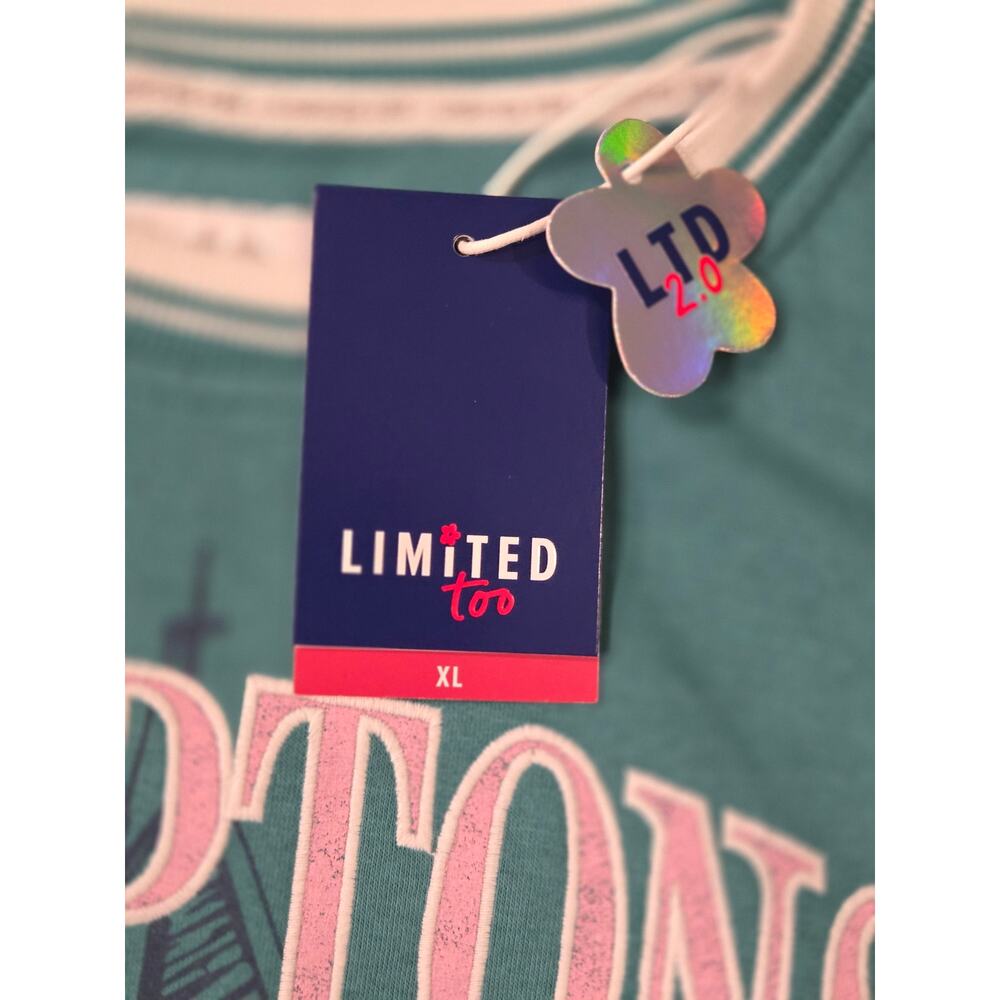 Limited Too Graphic "Hamptons Sailing Club" Sweatshirt Size: XL Color: Teal - Picture 5 of 6